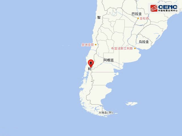 09月27日00时36分南美智利发生6.0级地震，震源深度110千米